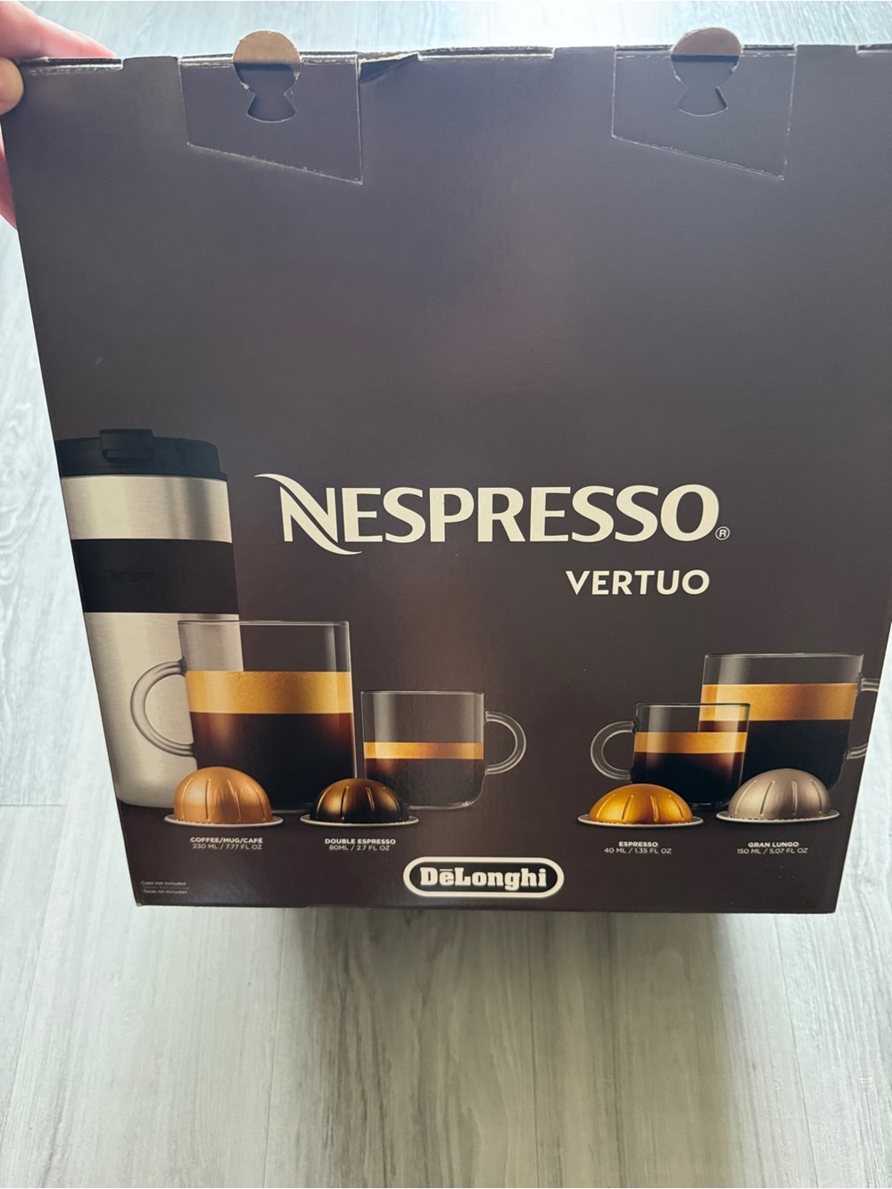 Nespresso Vertuo Espresso Machine Box - Black with Silver Accents